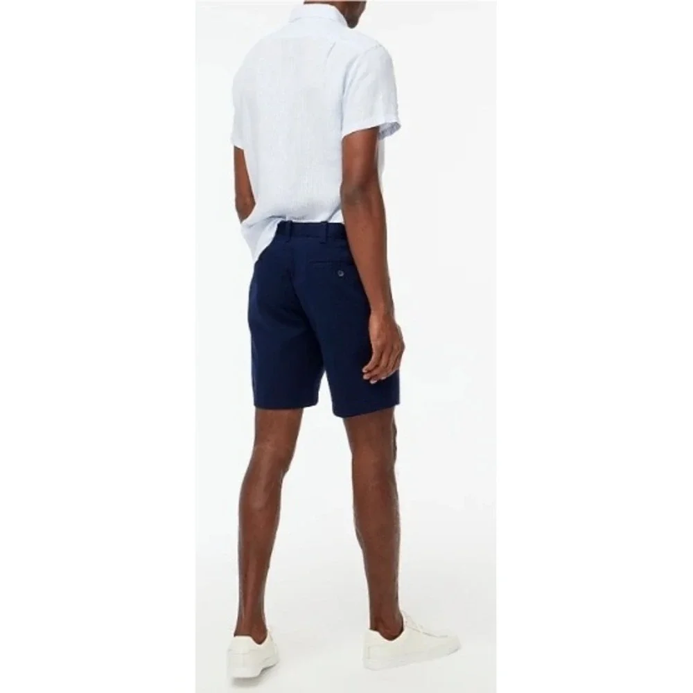 J. Crew Navy Chino Shorts 9 Inch Inseam Size 33 Flat Front NWOT‎ $80